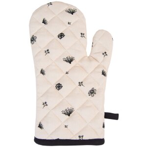 Clayre & Eef FAF44 Oven Glove 18x30 cm Beige - Black