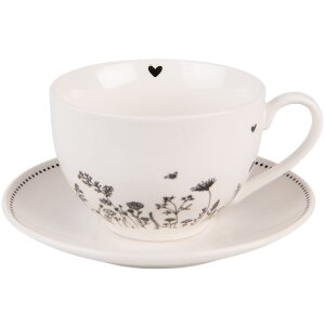 Clayre & Eef FAFKS Coffee Cup and Saucer 12x9x6 cm -...