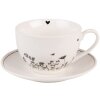 Clayre & Eef FAFKS Coffee Cup and Saucer 12x9x6 cm - Ø 14x2 cm - 200 ml