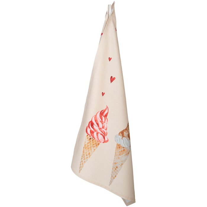 Clayre & Eef FAS42-1 Kitchen Towel 50x70 cm Beige - Pink