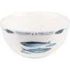 Clayre & Eef FIBPU Bowl Ø 14x7 cm - 500 ml White - Blue Soup Bowl