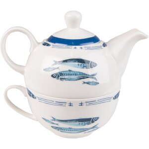 Clayre & Eef FIBTEFO Tea for One 400 ml White Blue...