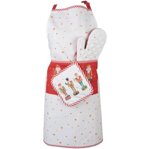 Clayre & Eef HLC41 Apron 70x85 cm Beige - Red