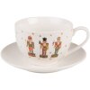 Clayre & Eef HLCKS Coffee Cup and Saucer 12x9x6 cm - Ø 14x2 cm - 200 ml