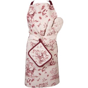 Clayre & Eef PFT41 Apron 70x85 cm White - Pink