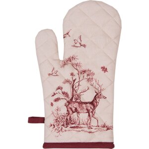 Clayre & Eef PFT44 Oven Glove 18x30 cm White - Pink