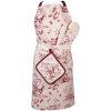 Clayre & Eef PFT44 Oven Glove 18x30 cm White - Pink