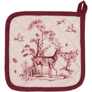 Clayre & Eef PFT45 Pot Holder 20x20 cm White - Pink