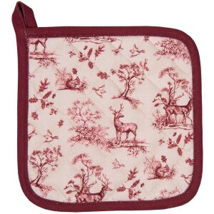 Clayre & Eef PFT45 Pot Holder 20x20 cm White - Pink