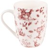 Clayre & Eef PFTMU Mug 12x8x10 cm - 300 ml Beige - Red Cup