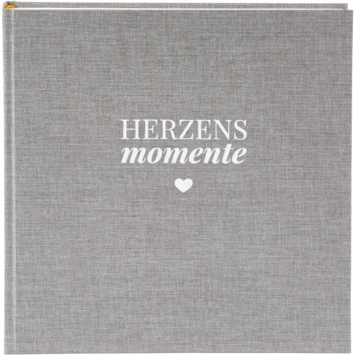 Goldbuch Photo Album Heart Moments Linum 2.0 grey 30x31 cm 60 white pages