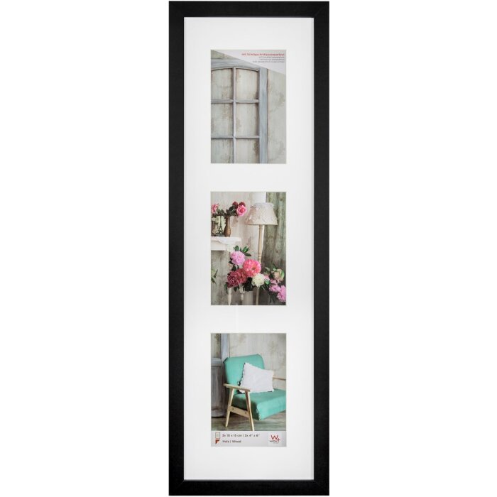 Walther Photo Gallery Picture Frame Stockholm 3 photos 10x15 cm black