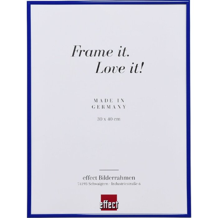 Effect plastic frame Art blue 18x24 cm clear glass