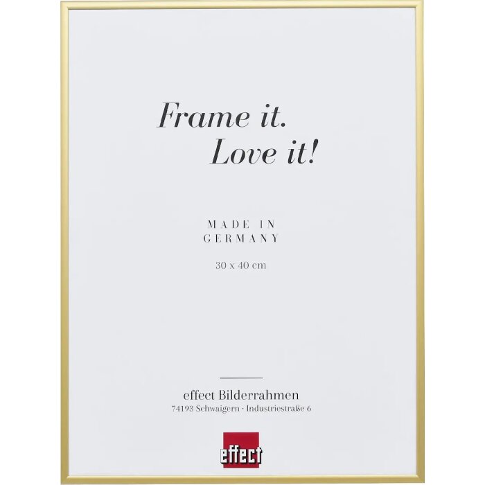 Effect aluminium picture frame 18x27 cm gold clear glass portrait and landscape format