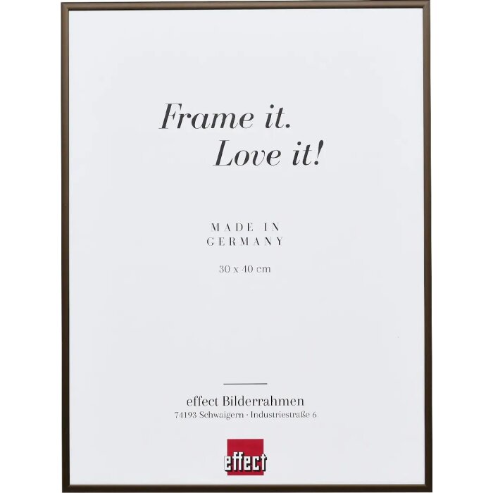 Effect aluminium picture frame 18x27 cm bronze clear glass portrait landscape format