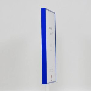 Effect aluminium picture frame Quadro 20x25 cm blue clear glass portrait- landscape format