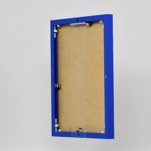 Effect aluminium picture frame Quadro 23x70 cm blue clear glass portrait and landscape format