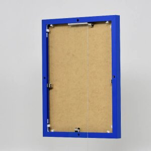 Effect aluminium picture frame Quadro blue 24x30 cm clear glass portrait- landscape format