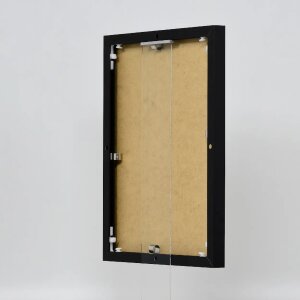 Effect aluminium picture frame Quadro 24x30 cm black clear glass MDF back panel