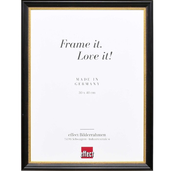 Effect wooden picture frame profile 85 black 9x13 cm normal glass