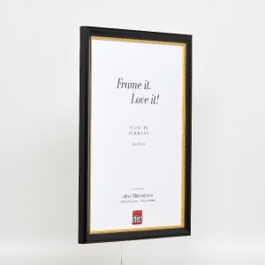 Effect wooden picture frame profile 85 black 9x13 cm normal glass