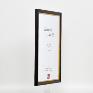 Effect wooden picture frame profile 85 black 9x13 cm normal glass