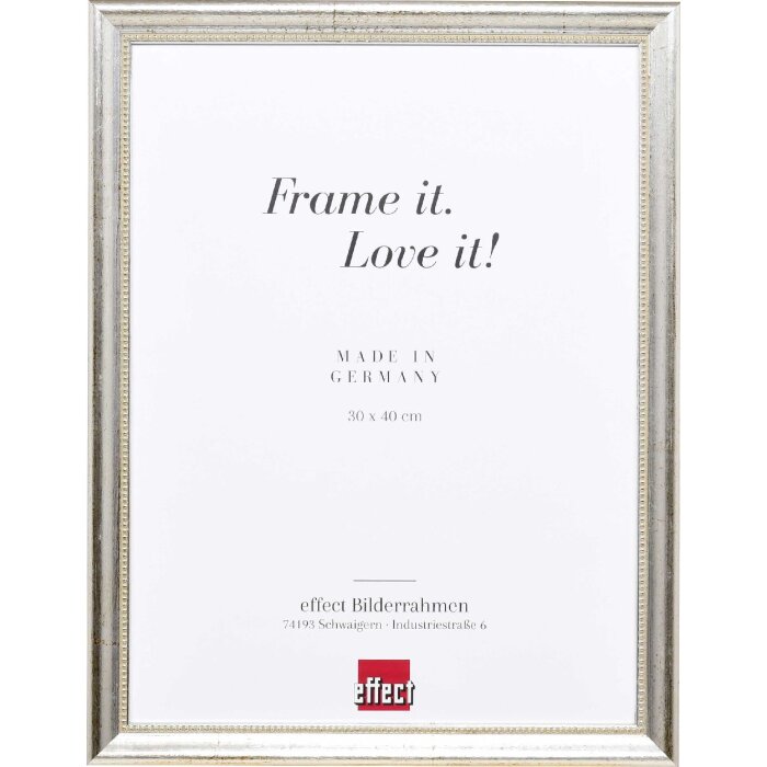 Effect wooden picture frame profile 85 silver 30x30 cm normal glass