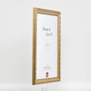 Effect Wooden Baroque Frame Profile 37 antique silver 30.5x91.5 cm Anti-reflective glass