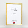 Effect wooden picture frame profile 85 gold 13x13 cm anti-reflective glass