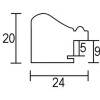 Effect wooden picture frame profile 85 silver 18x24 cm anti-reflective glass