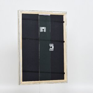 Effect wooden picture frame profile 85 silver 20x20 cm anti-reflective glass