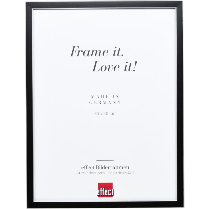 Effect Solid Wood Picture Frame Profile 39 black 18x24 cm Acrylic Glass