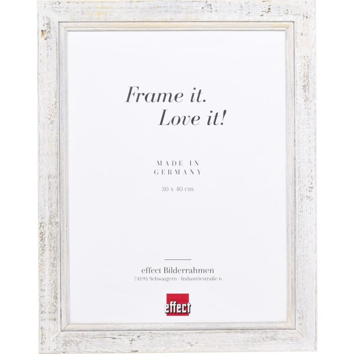 Effect Wooden Picture Frame 2240 white 10x10 cm Acrylic Glass Museum Quality