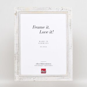 Effect Wooden Picture Frame 2240 white 18x27 cm Acrylic Glass Museum Quality