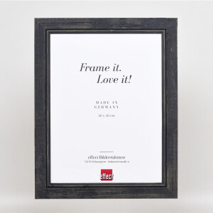 Effect Wooden Picture Frame 2240 black 40x50 cm Acrylic Glass Museum Quality