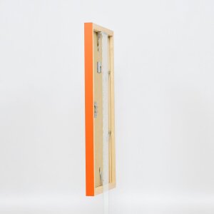 Effect wooden frame Top Cube 10x10 cm orange acrylic glass museum quality