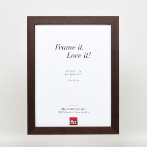 Effect wooden picture frame profile 52 dark brown 18x32 cm museum glass