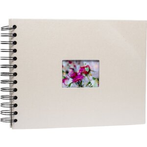 HNFD spiral album BULDANA chamois 23x17 cm 40 black pages