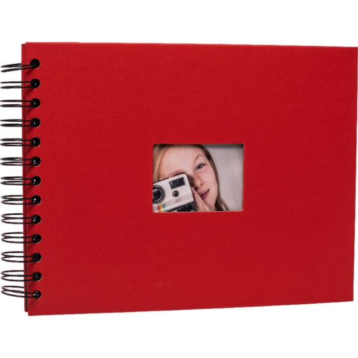 HNFD Spiral Album BULDANA red 23x17 cm 40 black pages