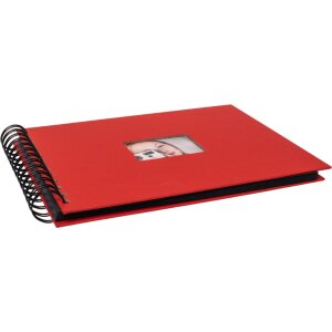 HNFD Spiral Album BULDANA red 23x17 cm 40 black pages