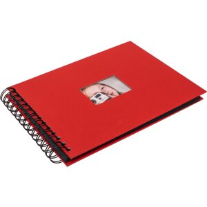 HNFD Spiral Album BULDANA red 23x17 cm 40 black pages