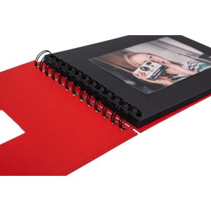 HNFD Spiral Album BULDANA red 23x17 cm 40 black pages