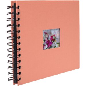 HNFD Spiral Album BULDANA coral 23x17 cm 40 black pages