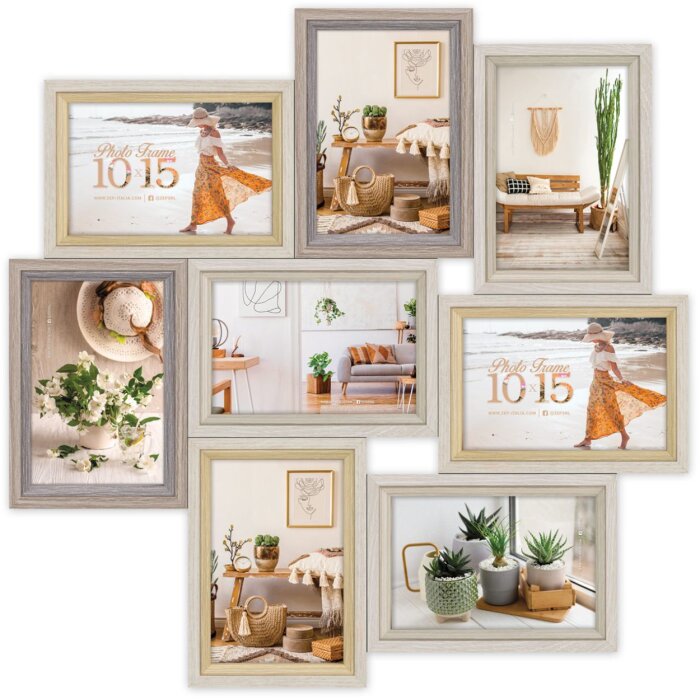 ZEP Wooden Gallery Frame Zara nature 8 photos 10x15 cm (47x47 cm)