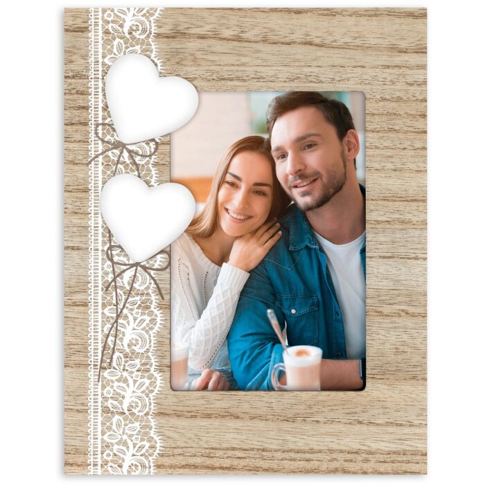 ZEP Wooden Photo Frame Dafne brown 10x15 cm portrait format