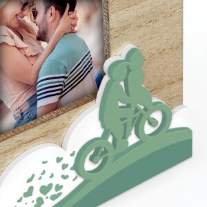 ZEP Wooden Portrait Frame Sheila 10x15 cm Green Bicycle Picture Frame