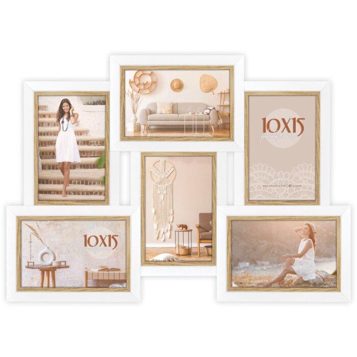 ZEP Wooden Gallery Frame Ayas white 6 photos 10x15 cm (45,5x32 cm)