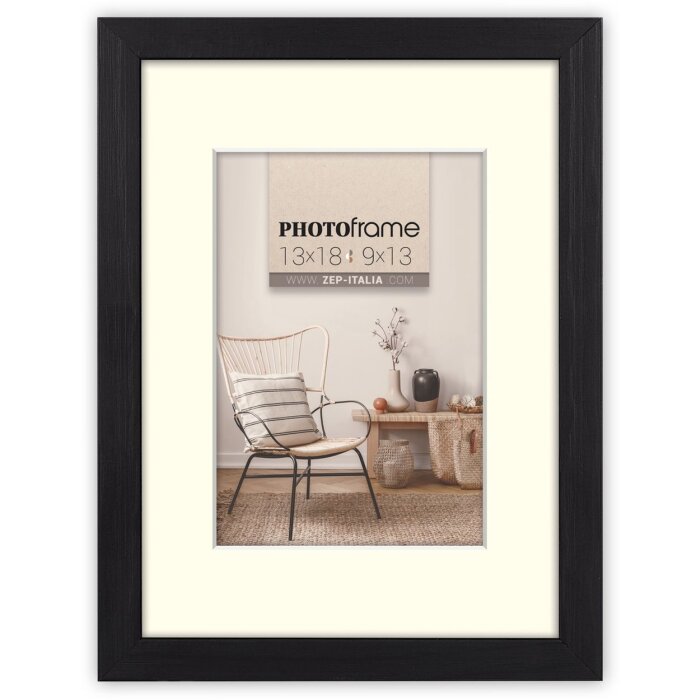 ZEP Wooden Frame Malmo black 30x40 cm with Passepartout 20x30 cm