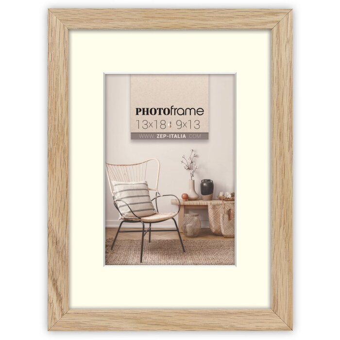 ZEP Wooden Frame Malmo natural 20x30 cm with Passepartout 15x20 cm