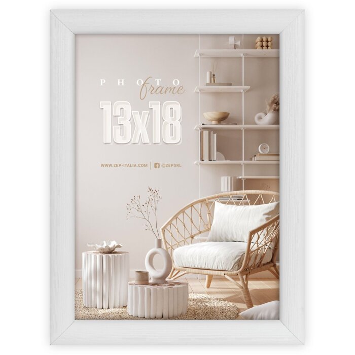 ZEP Wooden Frame Action M19 white WH 13x18 cm